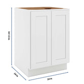 CNC Luxor 5-Piece White 24" W Full Height Double Door Base Cabinet W/ 1 Pullout Shelf