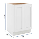 CNC Luxor White 24" W Full Height Double Door Base Cabinet W/ 1 Pullout Shelf