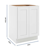 CNC Luxor 5-Piece White 24" W Full Height Double Door Base Cabinet W/ 2 Pullout Shelf