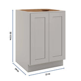 CNC Luxor Misty Grey 24" W Full Height Double Door Base Cabinet