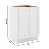 CNC Luxor 5-Piece White 24" W Full Height Double Door Base Cabinet