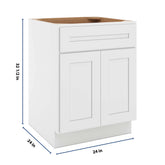 CNC Luxor 5-Piece White 24" W X 32 1/2" H Single Drawer Double Door Base Cabinet
