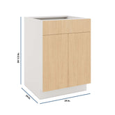 Modernform Cabinet Natural Oak 24" W X 34 1/2" H X 24" D Double Door Base Cabinet