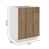 Modernform Cabinet Walnut 24" W X 34 1/2" H X 24" D Double Door Base Cabinet