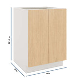 Modernform Cabinet Natural Oak 24" W X 34 1/2" H X 24" D Full Height Double Door Base Cabinet