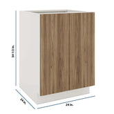 Modernform Cabinet Walnut 24" W X 34 1/2" H X 24" D Full Height Double Door Base Cabinet