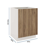 Modernform Cabinet Walnut 24" W X 34 1/2" H X 24" D Full Height Single Door Base Cabinet