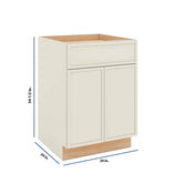 Modernform Cabinet Slim Dove White 24" W X 34 1/2" H X 24" D Double Door Base Cabinet