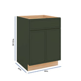 Modernform Cabinet Slim Sage Green 24" W X 34 1/2" H X 24" D Double Door Base Cabinet