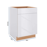 Modernform Cabinet Gloss White 24" W X 34 1/2" H X 24" D Single Door Base Cabinet
