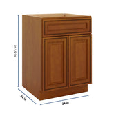 J&K Mocha Glazed K10 Double Door Standard Base Cab - 24" W