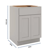 CNC Luxor Misty Grey 24" W 1 Drawer Double Door Base Cabinet