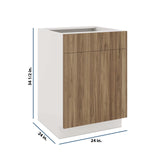 Modernform Cabinet Walnut 24" W X 34 1/2" H X 24" D Single Door Base Cabinet