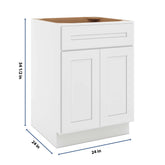 CNC Luxor 5-Piece White 24" W 1 Drawer Double Door Base Cabinet