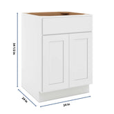 CNC Luxor White 24" W 1 Drawer Double Door Base Cabinet