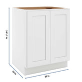 CNC Luxor 5-Piece White 27" W Full Height Double Door Base Cabinet W/ 1 Pullout Shelf