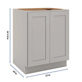 CNC Luxor Misty Grey 27" W Full Height Double Door Base Cabinet W/ 2 Pullout Shelf