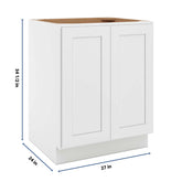 CNC Luxor 5-Piece White 27" W Full Height Double Door Base Cabinet W/ 2 Pullout Shelf