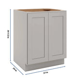 CNC Luxor Misty Grey 27" W Full Height Double Door Base Cabinet