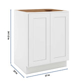 CNC Luxor 5-Piece White 27" W Full Height Double Door Base Cabinet