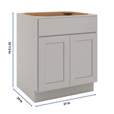 CNC Luxor Misty Grey 27" W X 32 1/2" H Single Drawer Double Door Base Cabinet
