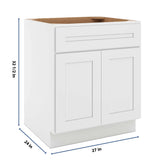 CNC Luxor 5-Piece White 27" W X 32 1/2" H Single Drawer Double Door Base Cabinet