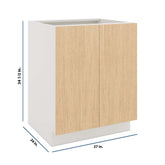 Modernform Cabinet Natural Oak 27" W X 34 1/2" H X 24" D Full Height Double Door Base Cabinet