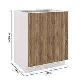 Modernform Cabinet Walnut 27" W X 34 1/2" H X 24" D Full Height Double Door Base Cabinet