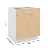 Modernform Cabinet Natural Oak 27" W X 34 1/2" H X 24" D Double Door Base Cabinet