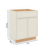 Modernform Cabinet Slim Dove White 27" W X 34 1/2" H X 24" D Double Door Base Cabinet