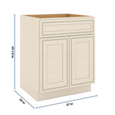 J&K Pearl Glazed H9 Double Door Standard Base Cabinet - 27" W