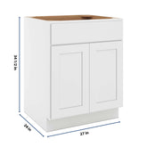 CNC Luxor White 27" W 1 Drawer Double Door Base Cabinet