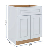 J&K White Shaker S8 Double Door Standard Base Cabinet - 27" W