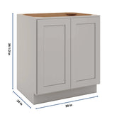 CNC Luxor Misty Grey 30" W Full Height Double Door Base Cabinet