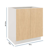 Modernform Cabinet Natural Oak 30" W X 34 1/2" H X 24" D Full Height Double Door Base Cabinet