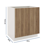 Modernform Cabinet Walnut 30" W X 34 1/2" H X 24" D Full Height Double Door Base Cabinet