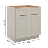 J&K Pebble B6 Double Door Standard Base Cabinet - 30" W