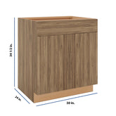 Modernform Cabinet Walnut 30" W X 34 1/2" H X 24" D Double Door Base Cabinet