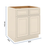 J&K Pearl Glazed H9 Double Door Standard Base Cabinet - 30" W