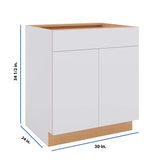 Modernform Cabinet Matte White 30" W X 34 1/2" H X 24" D Double Door Base Cabinet
