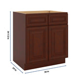 J&K Mahogany J5 Double Door Standard Base Cabinet - 30" W