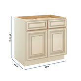 J&K Creme Glazed A7 Double Door Standard Base Cabinet - 30" W
