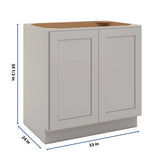 CNC Luxor Misty Grey 33" W Full Height Double Door Base Cabinet