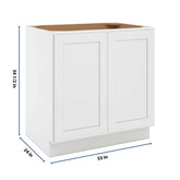 CNC Luxor 5-Piece White 33" W Full Height Double Door Base Cabinet