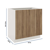 Modernform Cabinet Walnut 33" W X 34 1/2" H X 24" D Full Height Double Door Base Cabinet