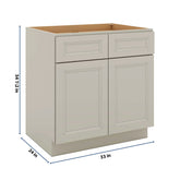 J&K Pebble B6 Double Door Standard Base Cabinet - 33" W