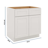 J&K Pure B5 Double Door Standard Base Cabinet - 33" W