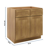 J&K Butterscotch B8 Double Door Standard Base Cabinet - 33" W
