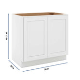 CNC Luxor 5-Piece White 36" W Full Height Double Door Base Cabinet W/ 1 Pullout Shelf