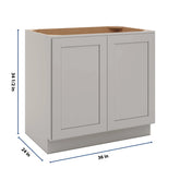 CNC Luxor Misty Grey 36" W Full Height Double Door Base Cabinet
